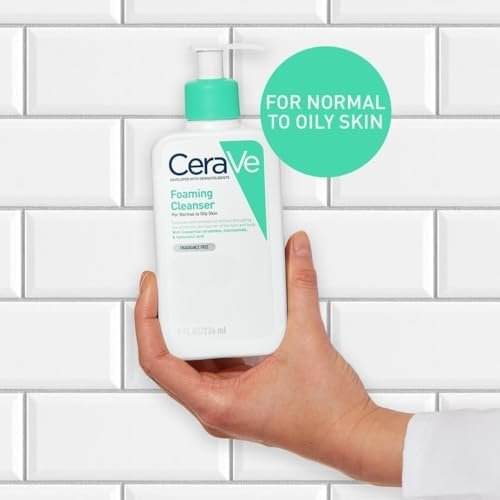 Cerave Lot de 2 nettoyants moussants – Avec acide hyaluronique, niacinamide et 3 céramides essentielles – Nettoyant quotidien pour le visage pour peaux normales à grasses 473 ml x 2 Amazon.fr: Beauté et Parfum – Image 2