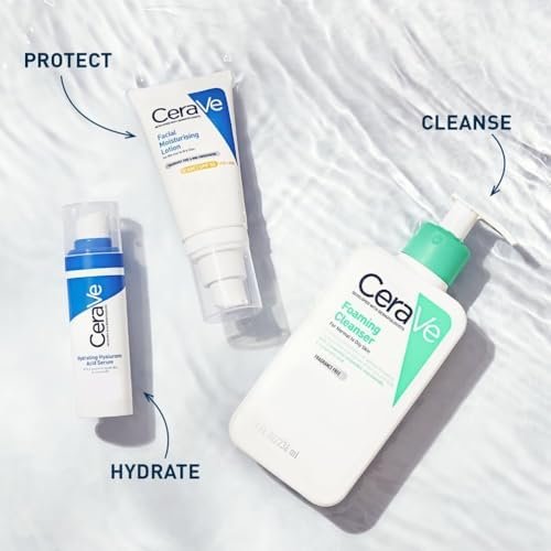 Cerave Lot de 2 nettoyants moussants – Avec acide hyaluronique, niacinamide et 3 céramides essentielles – Nettoyant quotidien pour le visage pour peaux normales à grasses 473 ml x 2 Amazon.fr: Beauté et Parfum – Image 7